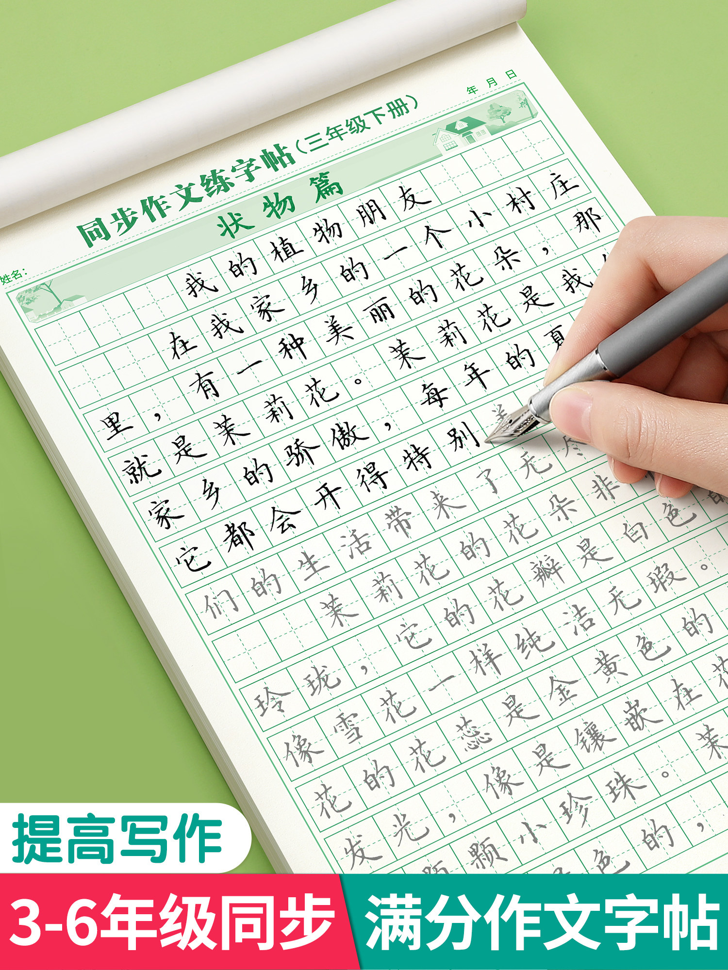 Calligraphy Practice Book for Primary School Students, Special Copybook for Grades 3, 4, 5, and 6, First and Second Semesters, Synchronized with the People's Education Press Edition, Daily Practice for Regular Script, Hard Pen Writing Practice, Fountain Pen Calligraphy, Regular Script Writing Practice Book