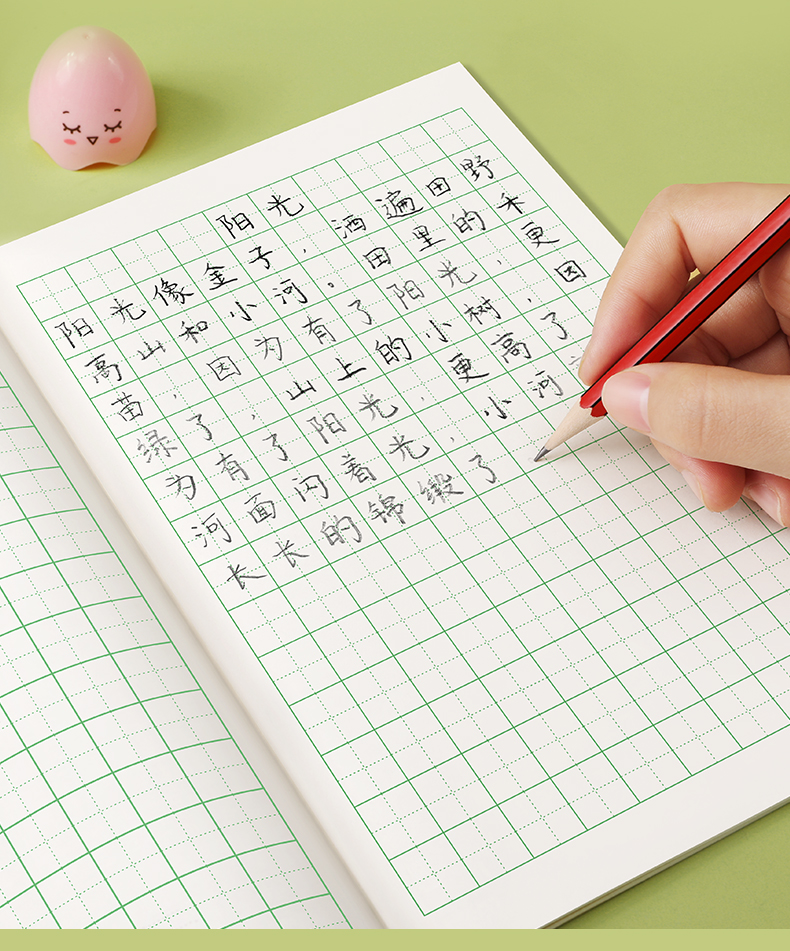 金枝叶  小学生本色护眼田字格/拼音本/练习本 10本 图4