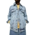 ZA mùa thu đông mới áo khoác denim xu hướng thể thao nam áo khoác denim màu đen 4454/322 4454322 - Cao bồi quần kaki nam Cao bồi