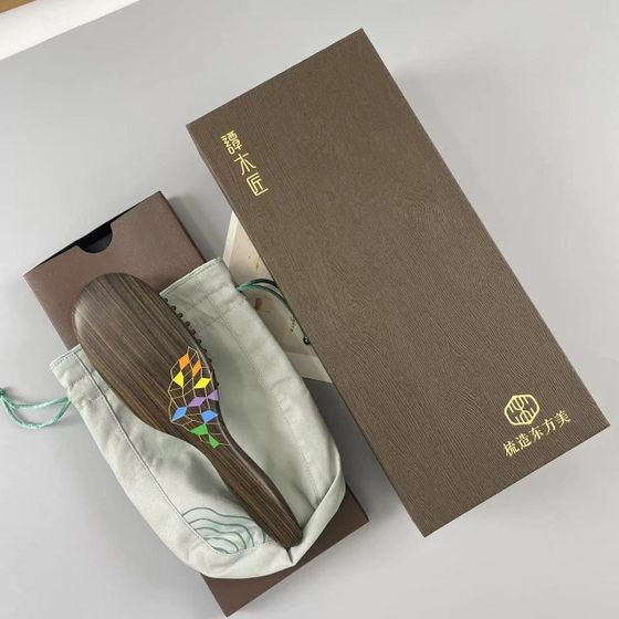 황갈색 무지 앙 선물 상자 마사지 빗 에어백 헤어 케어 콤비