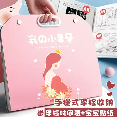 Portable portable pregnancy test report sheet storage book Pregnant mother pack B ultrasound pregnancy test collection information book a4a5 large-capacity multi-function pregnant woman maternity test file record folder storage bag