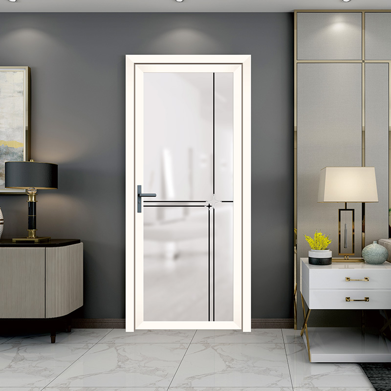 Toilet door toilet door toilet door bathroom door home simple flat open titanium magnesium alloy tempered glass door
