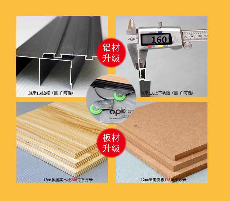 Wardrobe Sliding Door Sliding Door Solid Wood European Custom