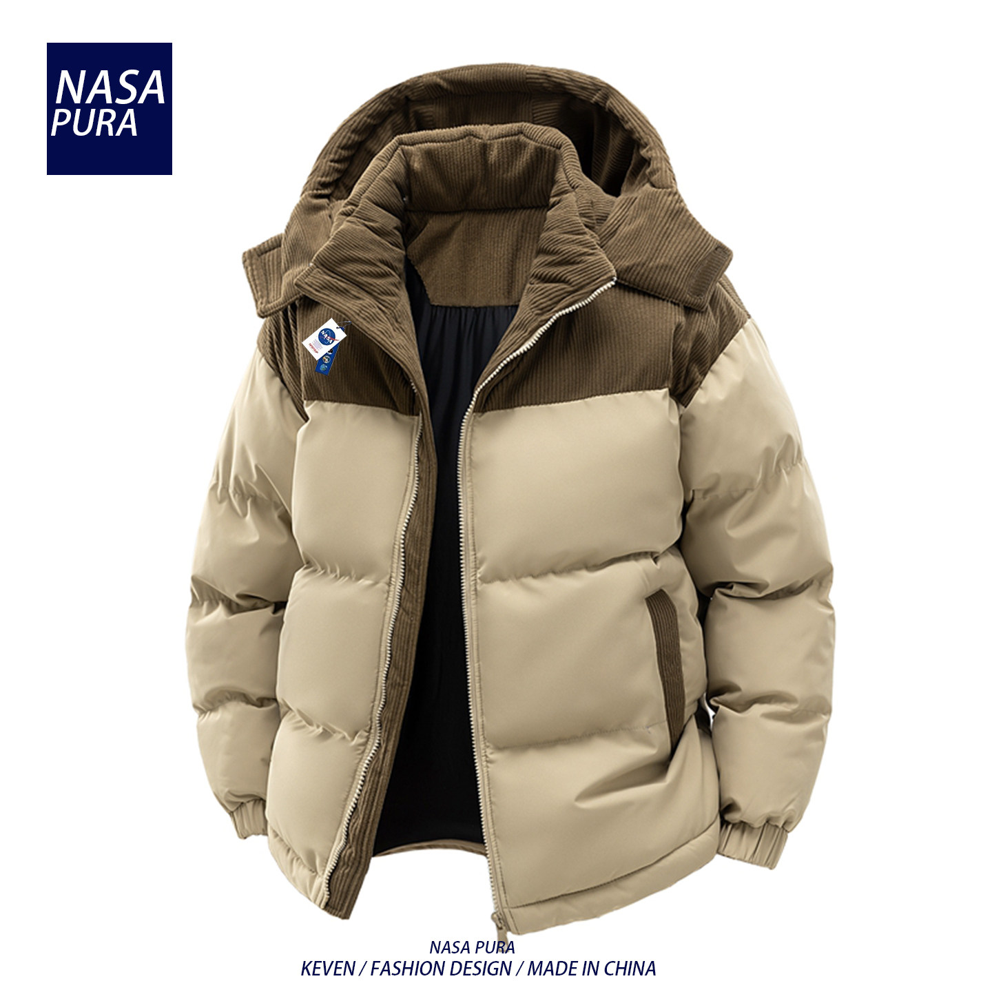 Скидка 10% на одежду NASA Xiuhe Clothing Вельветовая хлопковая куртка Мужская зимняя пуховая хлопковая куртка Теплая хлопковая куртка