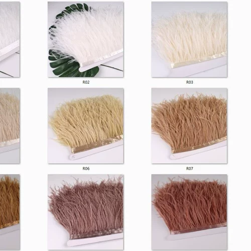 Белые потоковые страусиные перья ткань края перья декоративные одежды Вспомогательные материалы Свадебные декоративные перья и толстые модели