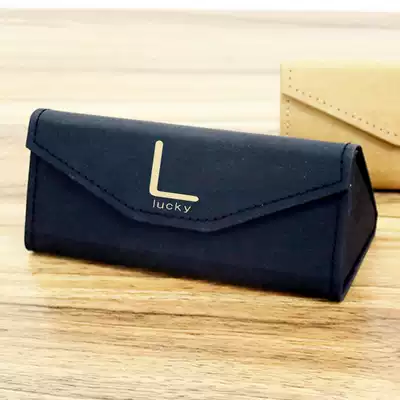 Surname first letter folding glasses case convenient male pressure-proof retro literary ins personality light girl heart simple simple