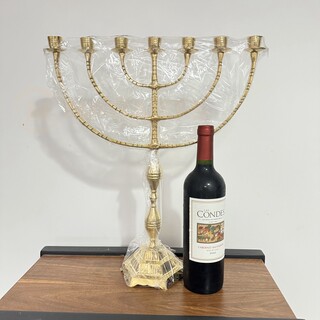 Israel imported souvenir candlestick church pure copper retro large seven-branch gold candlestick does not sell alcohol