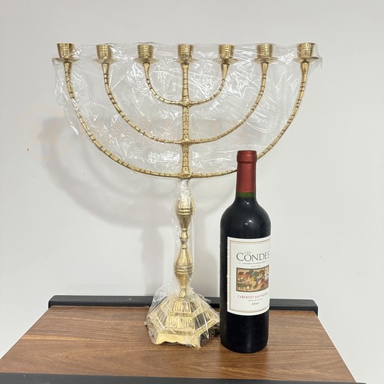 Israel imported souvenir candlestick church pure copper retro large seven-branch gold candlestick does not sell alcohol