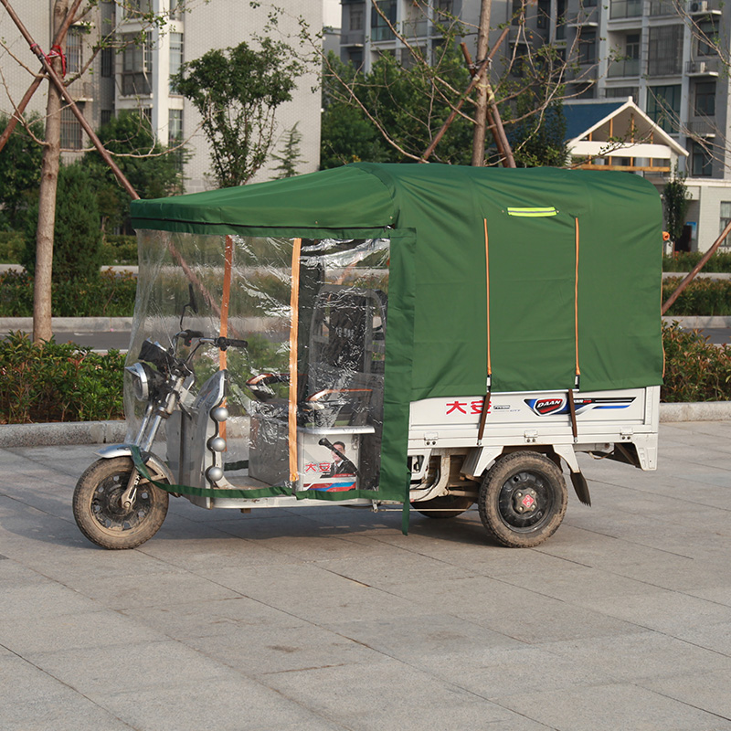 Fully enclosed electric three-wheeled carport canopy thickened square tube express car canopy windscreen and rainproof modified awning