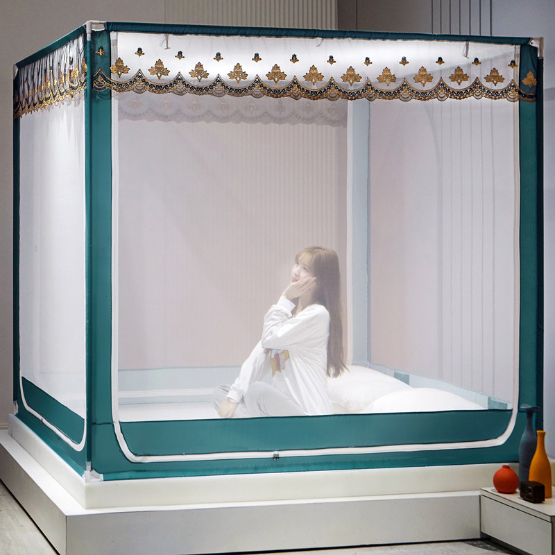 Mosquito net 2022 new high-end bedroom baby children's anti-fall yurt home summer thickening bracket free installation