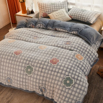 Quilt Cover Single Piece Coral Suede Winter Thickening Warm College Student Dormitory Kit Flannel Suede Double Faller Quilt Cover