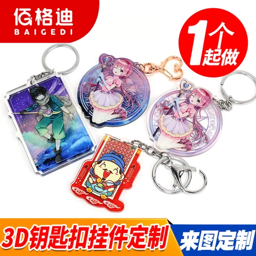Акриловый прозрачный двусторонний брендовый брелок, фотография, ранец, индивидуальная подвеска, делается под заказ, популярно в интернете, «сделай сам», 3D