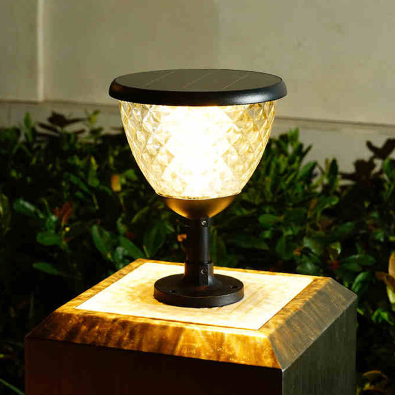 Solar Column Head Lamp Outdoor Waterproof Square Wall Lamp Eurostyle Villa Gate Pillar Home Patio Wall Headlights