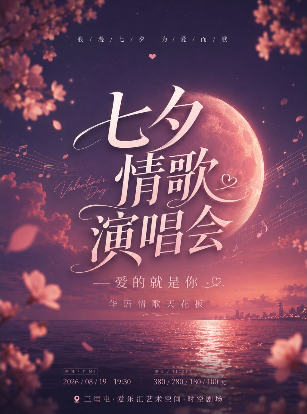 【北京】“爱的就是你”华语情歌天花板-七夕情歌演唱会