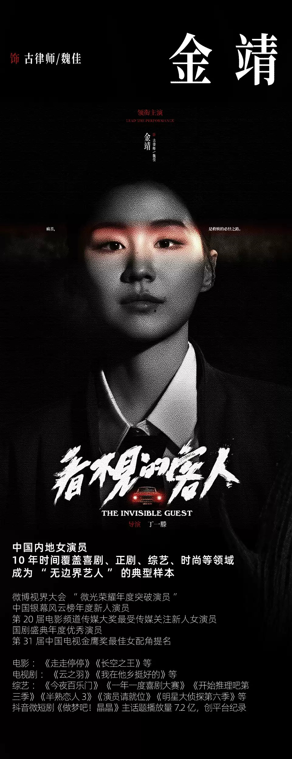 2026丁一滕导演 张维伊、金靖主演 舞台剧《看不见的客人》（免费接驳车）—上海站