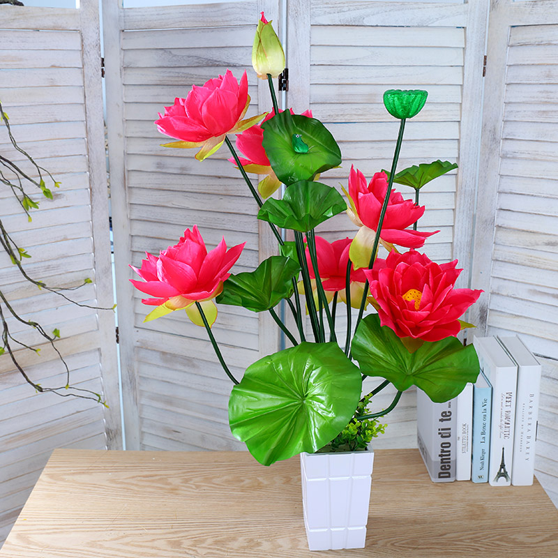 Hoa giả mô phỏng hoa sen lớn hoa lily nước hoa sen khô hoa sàn hoa cho Đức Phật đặt hoa - Hoa nhân tạo / Cây / Trái cây hoa mộc lan giả