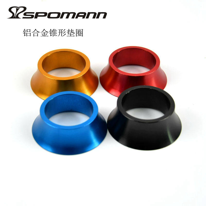 CNC Road Mountaineering Bike Washers Front Fork Wrist Group Gaskets Aluminum Alloy Gaskets Conical Bell Mouth 15MM