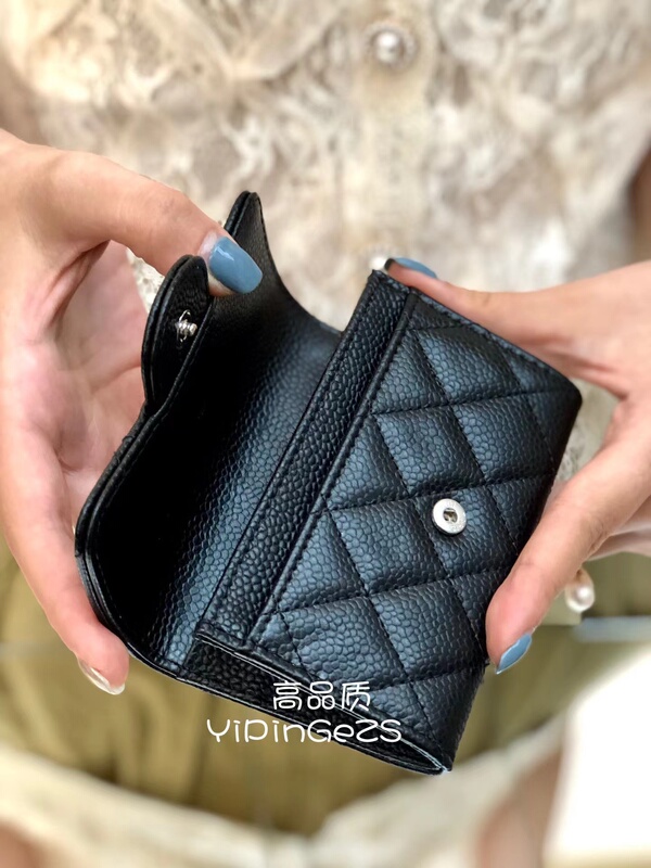 24 New Models of Exquisite Flip-Top Coin Purses for Girls with Multiple Card Slots, Classic Quilted Caviar Leather Genuine Cowhide and Sheepskin Card Holder