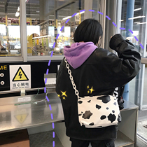  Korean version of Harajuku ulzzang canvas bag female cow messenger bag ins girl heart chic simple all-match shoulder bag