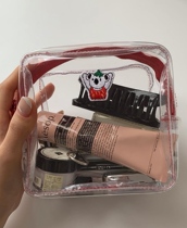 Korean ins Wind niche transparent cosmetic bag pvc simple cute large capacity portable portable washing bag female
