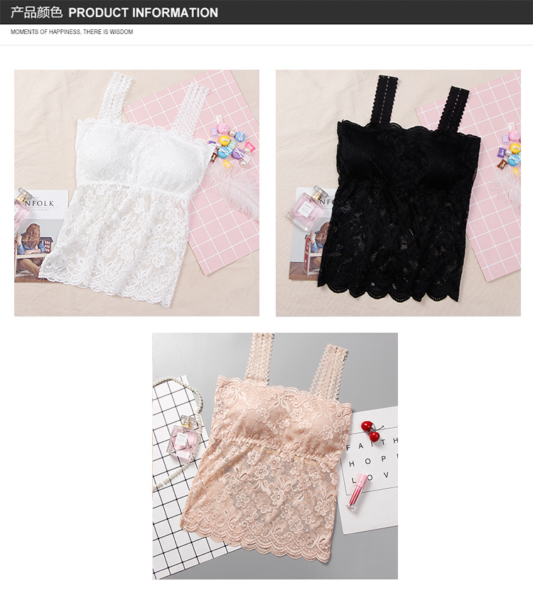 Tube top chống ánh sáng cơ sở dài đoạn ren quấn ngực hoang dã vest với ngực pad đồ lót phụ nữ không có vòng thép áo lót nữ cao cấp
