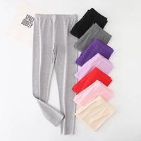 Quần nữ mùa đông dài đơn màu rắn Lycra cotton cao eo chạm đáy thon gọn quần lửng cỡ lớn quần ấm mặc ngoài quần tất nữ dẫm gót