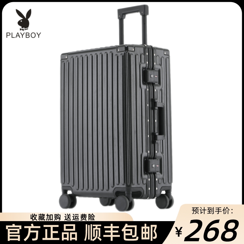 Playboy suitcase strong and durable thickened password trolley case new box ins suitcase male 24 inch