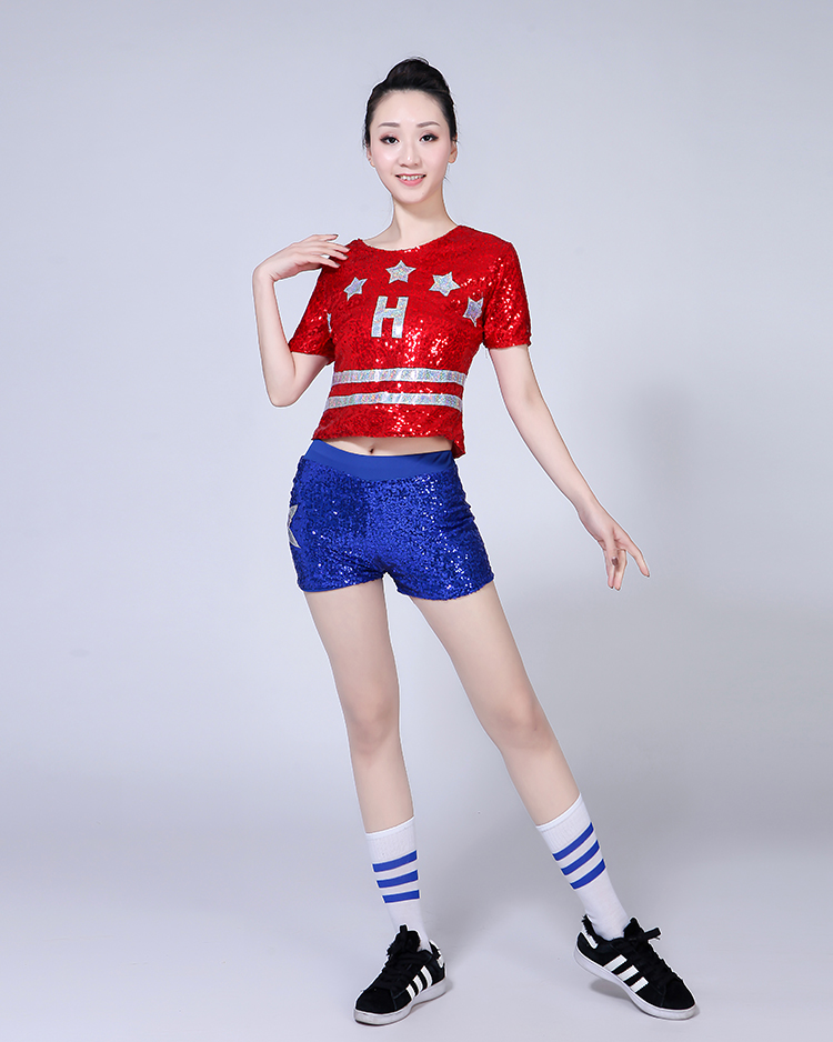 Bộ đồ nhảy jazz của trẻ em phù hợp với hip hop sequin cổ vũ trang phục cổ vũ cô gái nhảy đường phố quần áo nhảy hiện đại trang phục biểu diễn