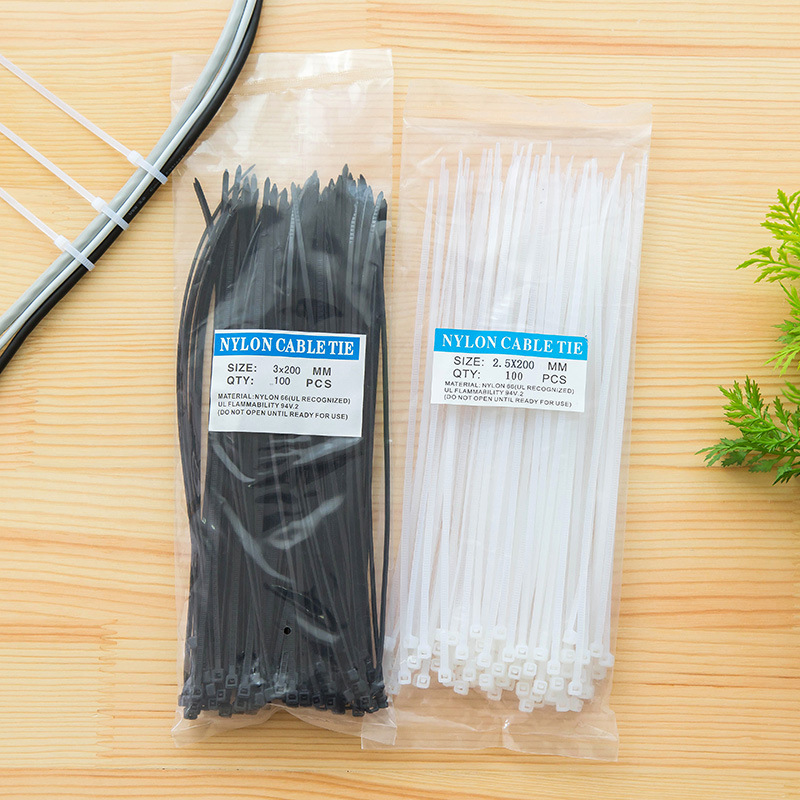 Self-locking nylon cable tie bundle wire management wire with wire management device office wire storage and finishing binding wire harness wire self-sealing strip