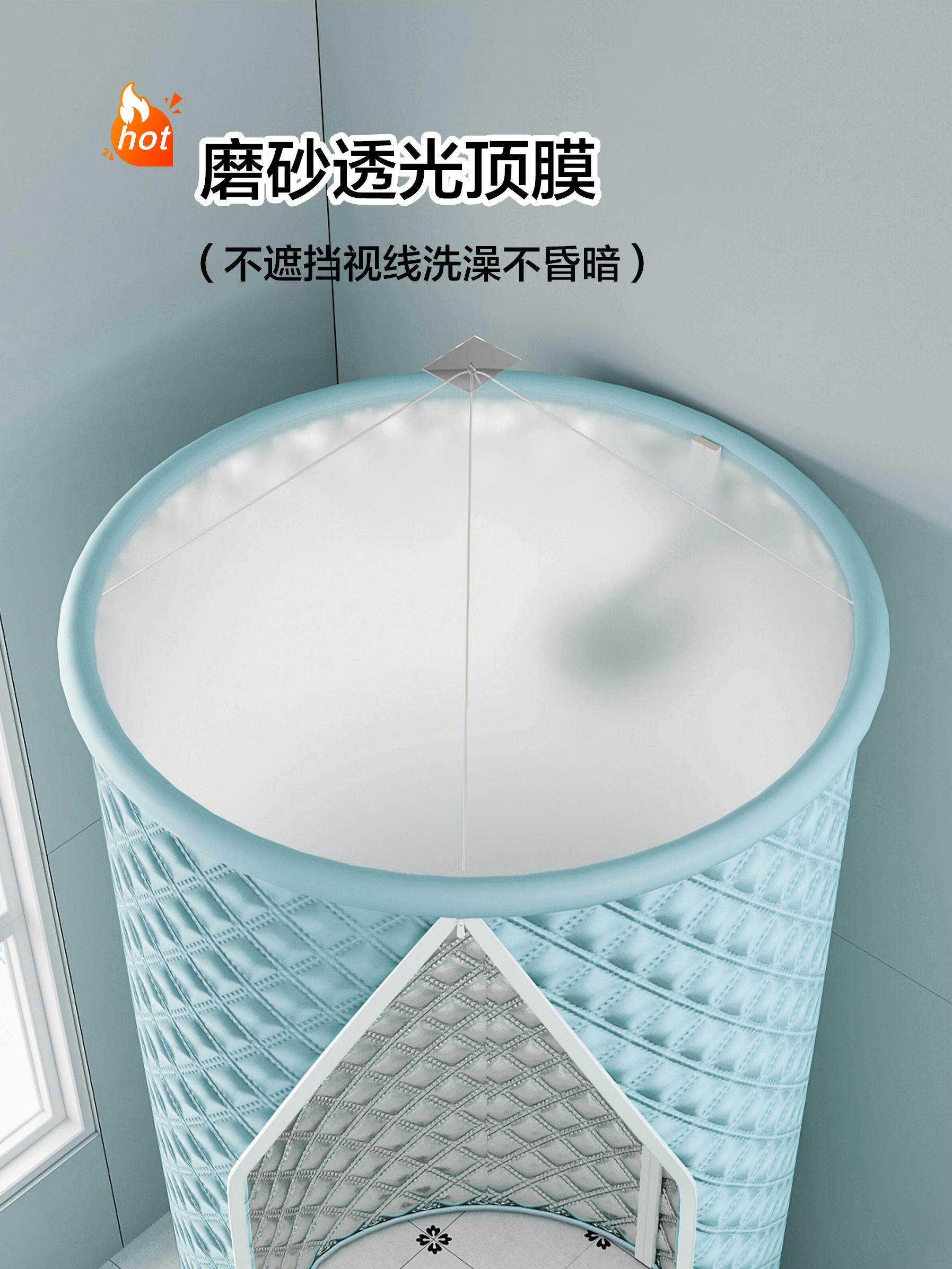 Winter Bathing Warm Bath Cover for Adults and Babies, Thickened Insulated Bath Tent, No-Drill Cotton Shower Curtain Set, Extra Thick and High-End