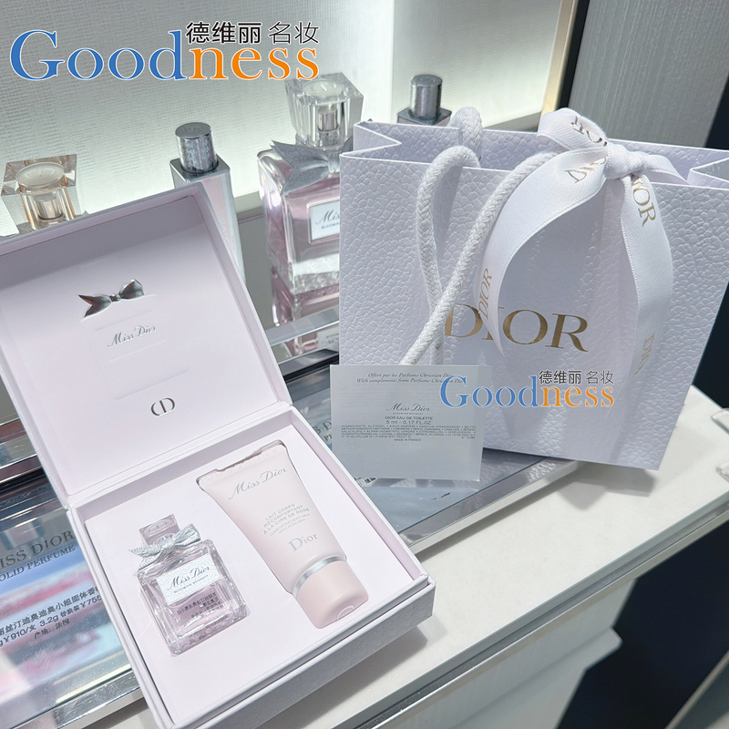 Domestic Official Store Dior Miss Flower Sweetheart Set Eau De Toilette 5ml + Body Lotion 20ml Fresh Fragrance
