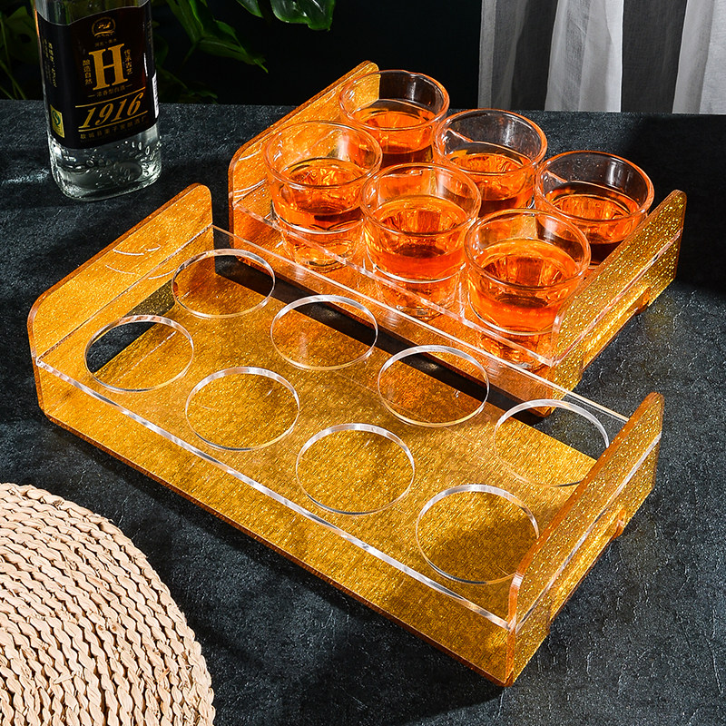 Beer glass holder acrylic bar wine glass holder white wine glass shelf round plastic bar ktv commercial custom