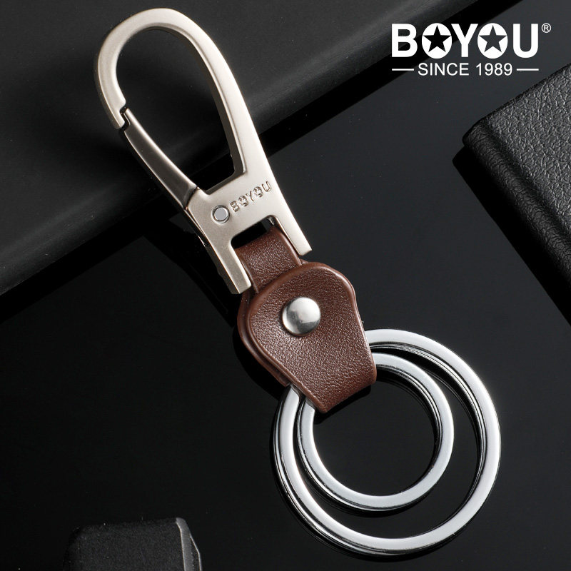 Boyfriends Key Buckle Car Key Button Men Genuine Leather Classic Personality Creative Pendant Brief