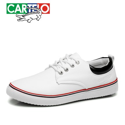 CARTELO/卡帝乐鳄鱼男鞋新品潮鞋男士休闲鞋韩版百搭小白学生板鞋