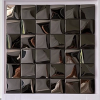 Черное зеркало 293x293 мм на кусок