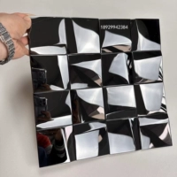 Черное зеркало 305x305 мм один кусок