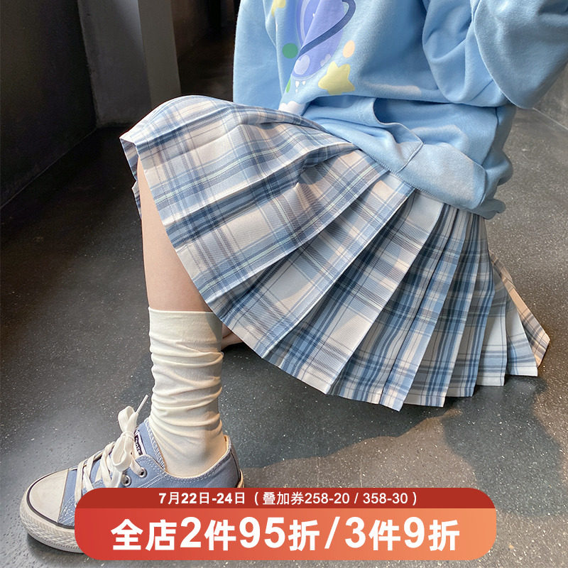 Princess Noro Princess JK Uniform Big Girl Plaid Half Body Dress 2022 Spring Dress New Teen Girl A Character 100 Pleated Umbrella Dress