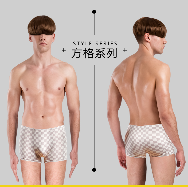 Quần lót nam mỏng phần cá tính thanh niên quần short cotton thoáng khí boxer phiên bản Hàn Quốc của các chàng trai bốn góc quần đầu 4 quan lot khe nam