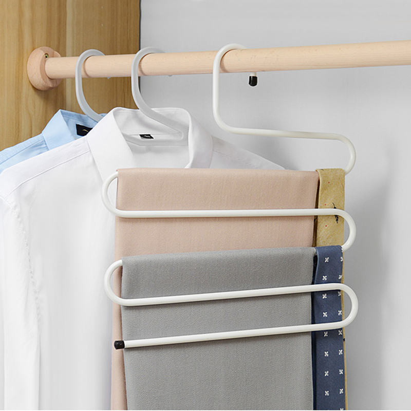 Multi-function pants clip Household S-type multi-layer pants rack Pants hanger Wardrobe storage pants hanging shelf Pants clip large size