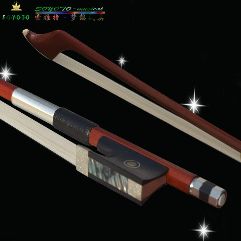 Color silver silver octagonal violin bow plays violin bow