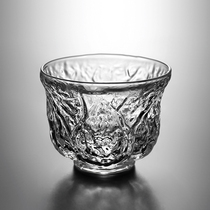 Japanese Tea Cup heat-resistant glass tea cup walnut pattern Master Cup Tea Kung Fu Tea small single Cup Hammer Wine Cup