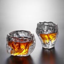 Crystal Japanese hammering glass tea cup tea cup transparent kung fu tea set owner Small teacup single wine cup tea bowl