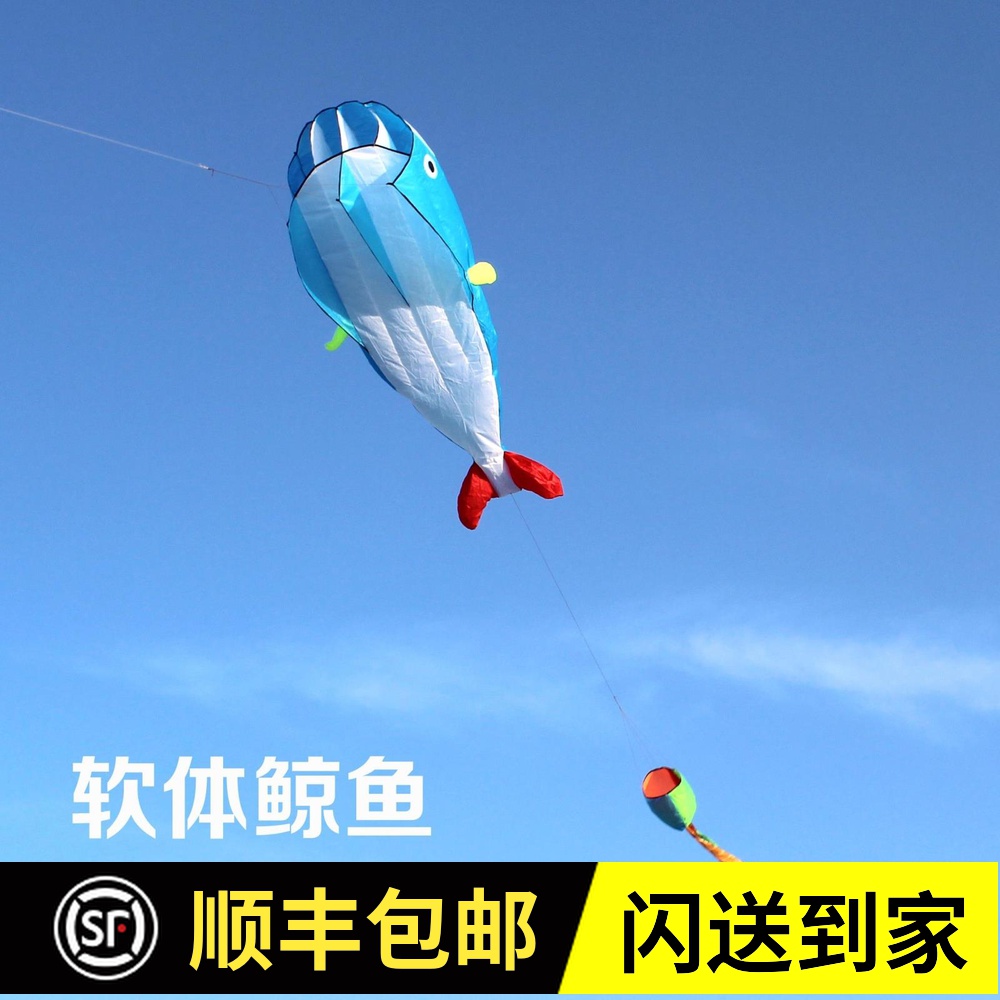 Weifang kite High-grade soft whale kite Large good fly easy to fly adult kite  