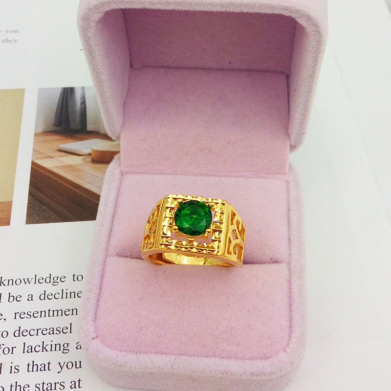 Nhẫn vàng nam Việt Nam mới có thể điều chỉnh mô phỏng đồng vàng mạ vàng với vòng ruby ​​phai dài mẫu nhẫn nữ đẹp 2021