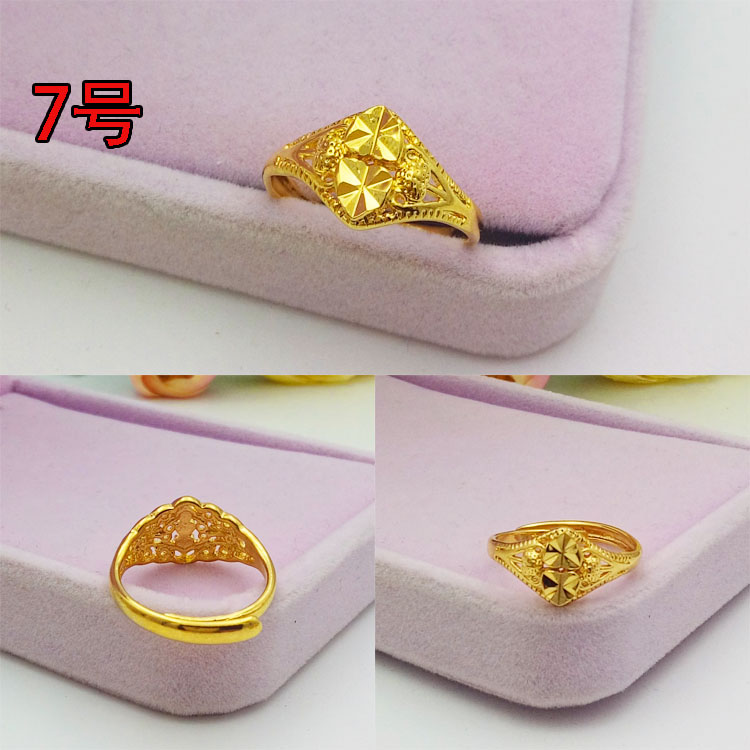 Thời trang giả cát nhẫn vàng 24k nhẫn vàng sống miệng điều chỉnh tình yêu hoang dã nhẫn phụ nữ nhan vang