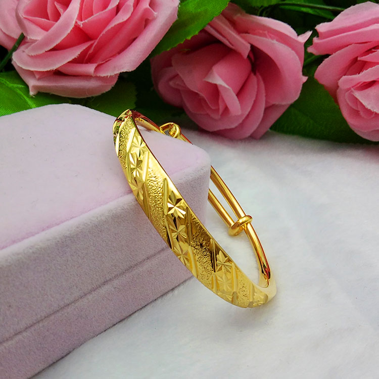 Thời trang đồng xu euro bóng loáng kéo vòng tay dày mạ vàng ngôi sao hoang dã vòng tay vàng cát thời gian dài không phai lac tay dep