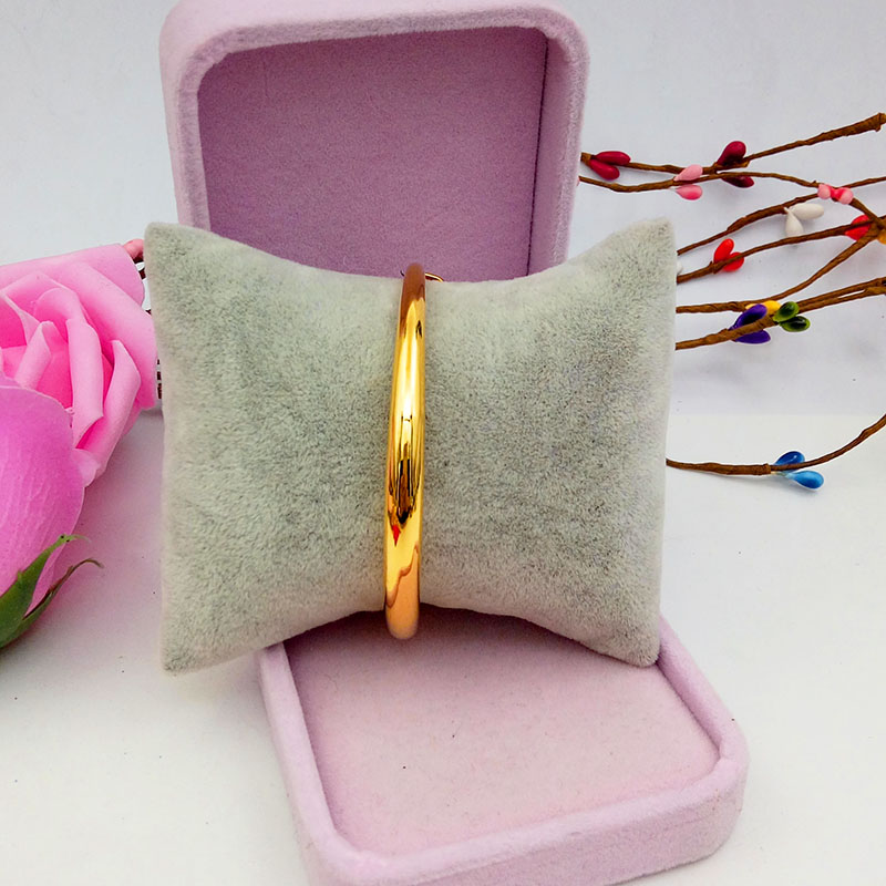 Vòng đeo tay nữ mạ vàng 24k cổ điển mạ vàng Push-pull có thể điều chỉnh vòng đeo tay bằng vàng dày giả bằng vàng trong một thời gian dài vòng đá phong thủy