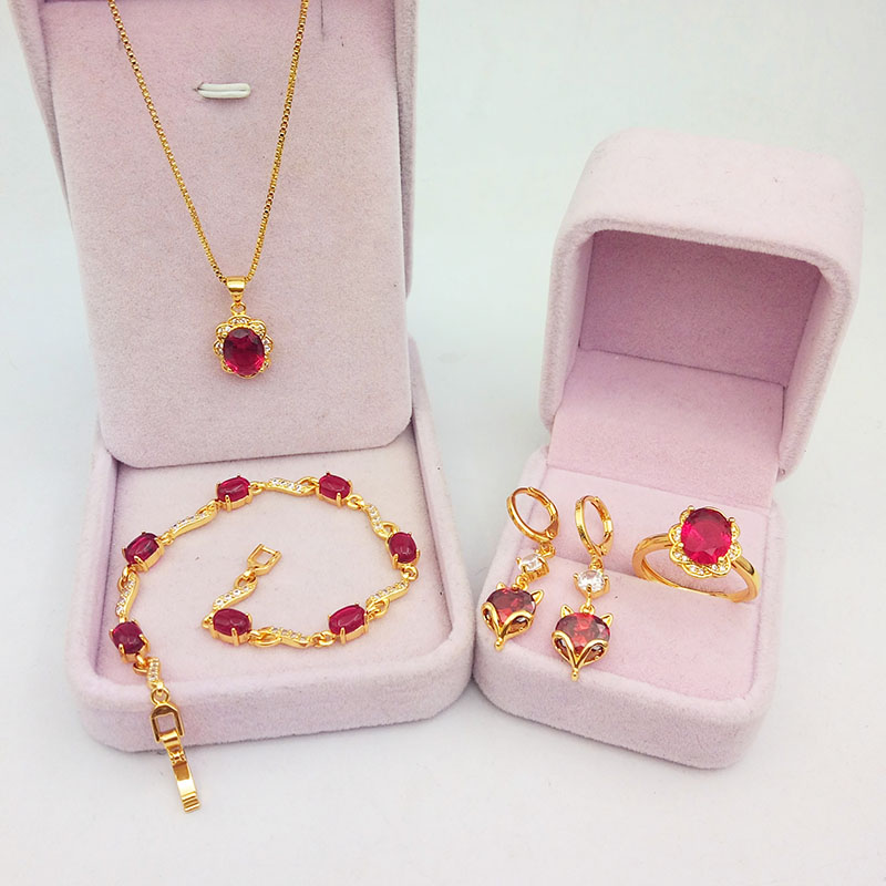 Vòng tay thả nước mạ vàng mới với khí chất ruby ​​đa năng mô phỏng bộ trang sức vàng cát Việt Nam từ lâu - Vòng đeo tay Clasp vòng tỳ hưu vàng