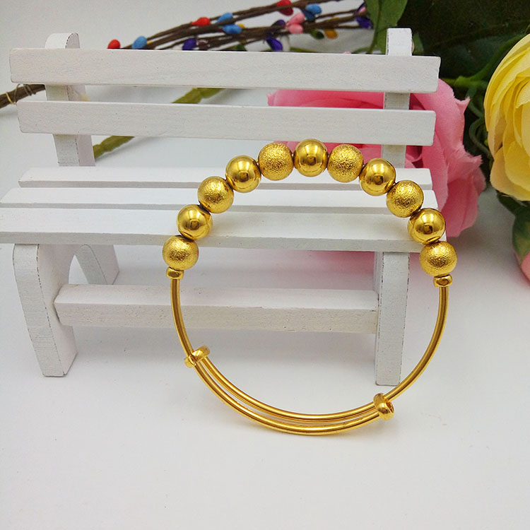 Euro Coin Trang sức Vòng đeo tay mạ vàng Có thể điều chỉnh Giả Sha Jin Jin Bracelet Bracelet Hollow chuyển hạt vòng tay phụ nữ vòng tay gỗ trầm hương
