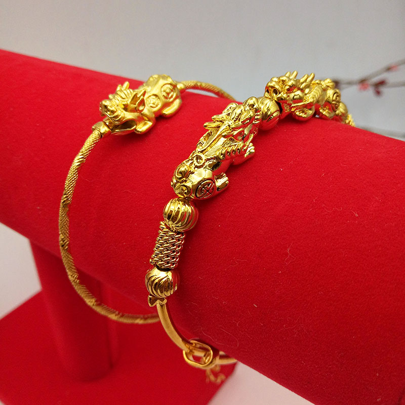 Đồng xu châu Âu mới Trang sức theo phong cách dân tộc Vintage Vòng đeo tay nữ mô phỏng Sand Gold Bracelet Điều chỉnh mạ vàng Vòng đeo tay chuỗi đeo tay